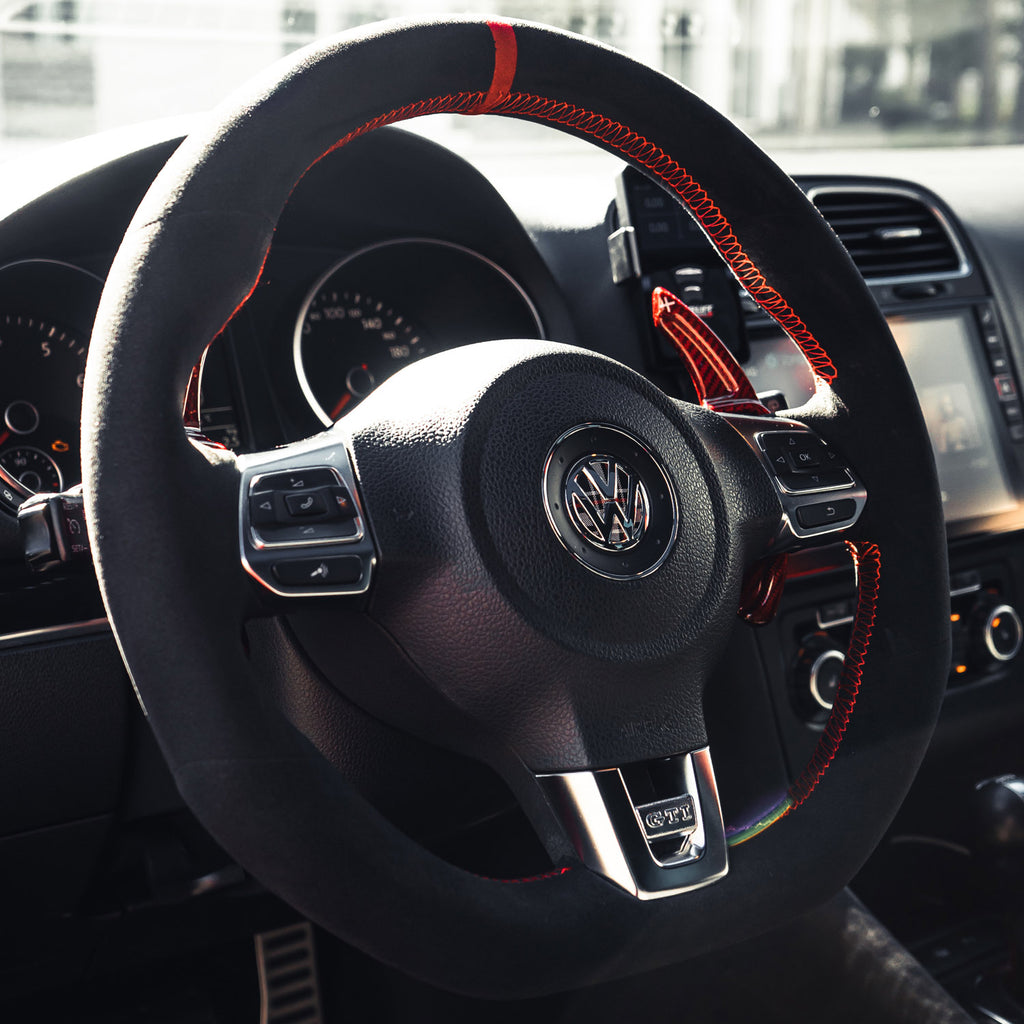 Custom Alcantara Steering Wheel Cover for VW – DSG Paddles