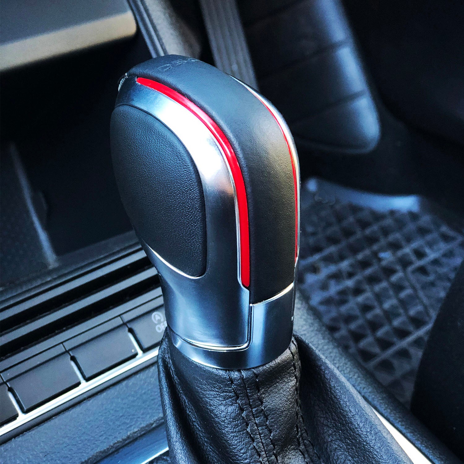 gear lever cover VW DSG Shifter Knob Leather & Chrome Upgrade Blue