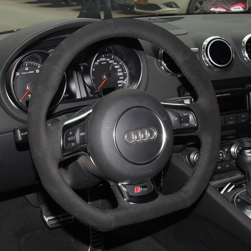 Housse de volant en daim personnalisée pour Audi