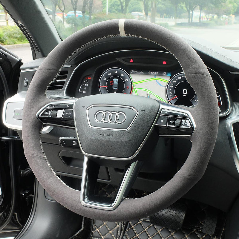 Custom Alcantara Steering Wheel Cover for Audi