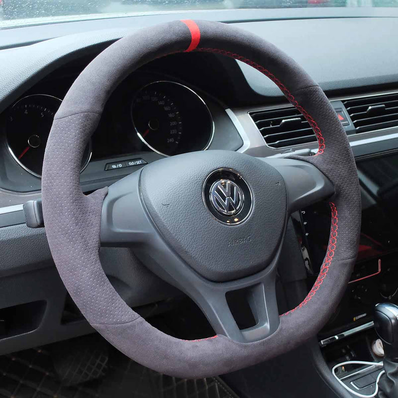 Custom Alcantara Steering Wheel Cover for Audi