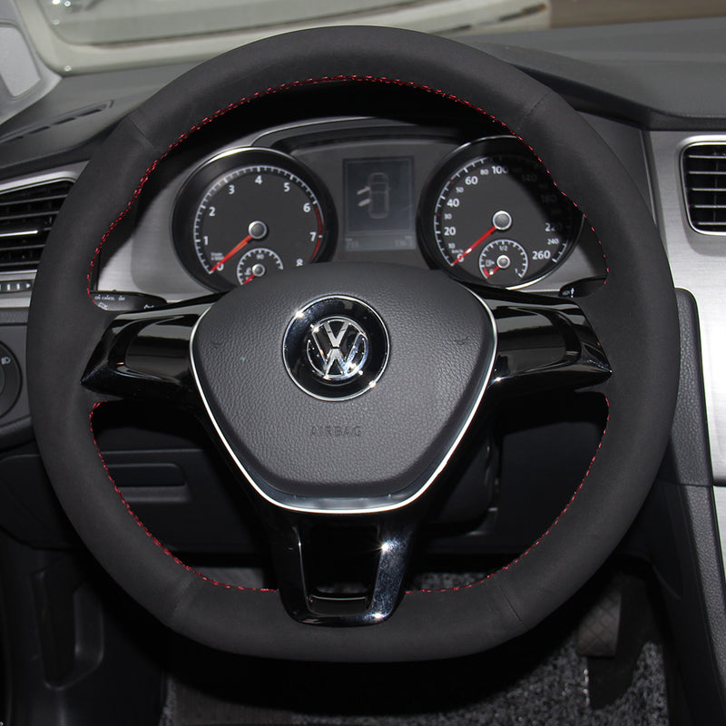 Housse de volant en daim personnalisée pour VW