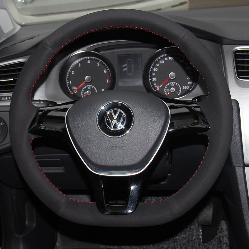 Custom Suede Steering Wheel Cover for VW