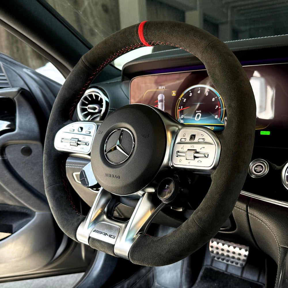Custom Alcantara Steering Wheel Cover for Mercedes
