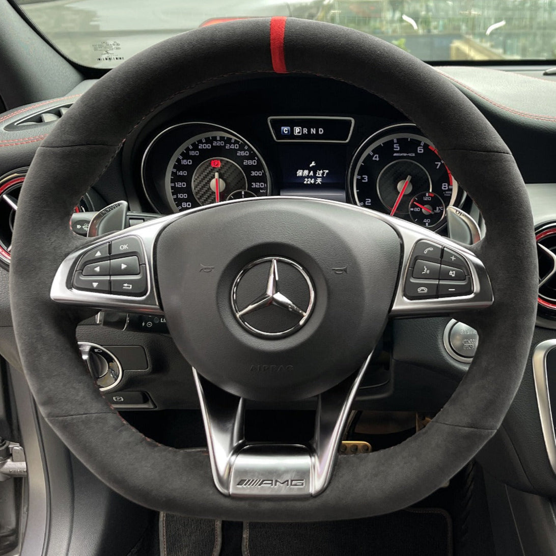 Custom Alcantara Steering Wheel Cover for Mercedes