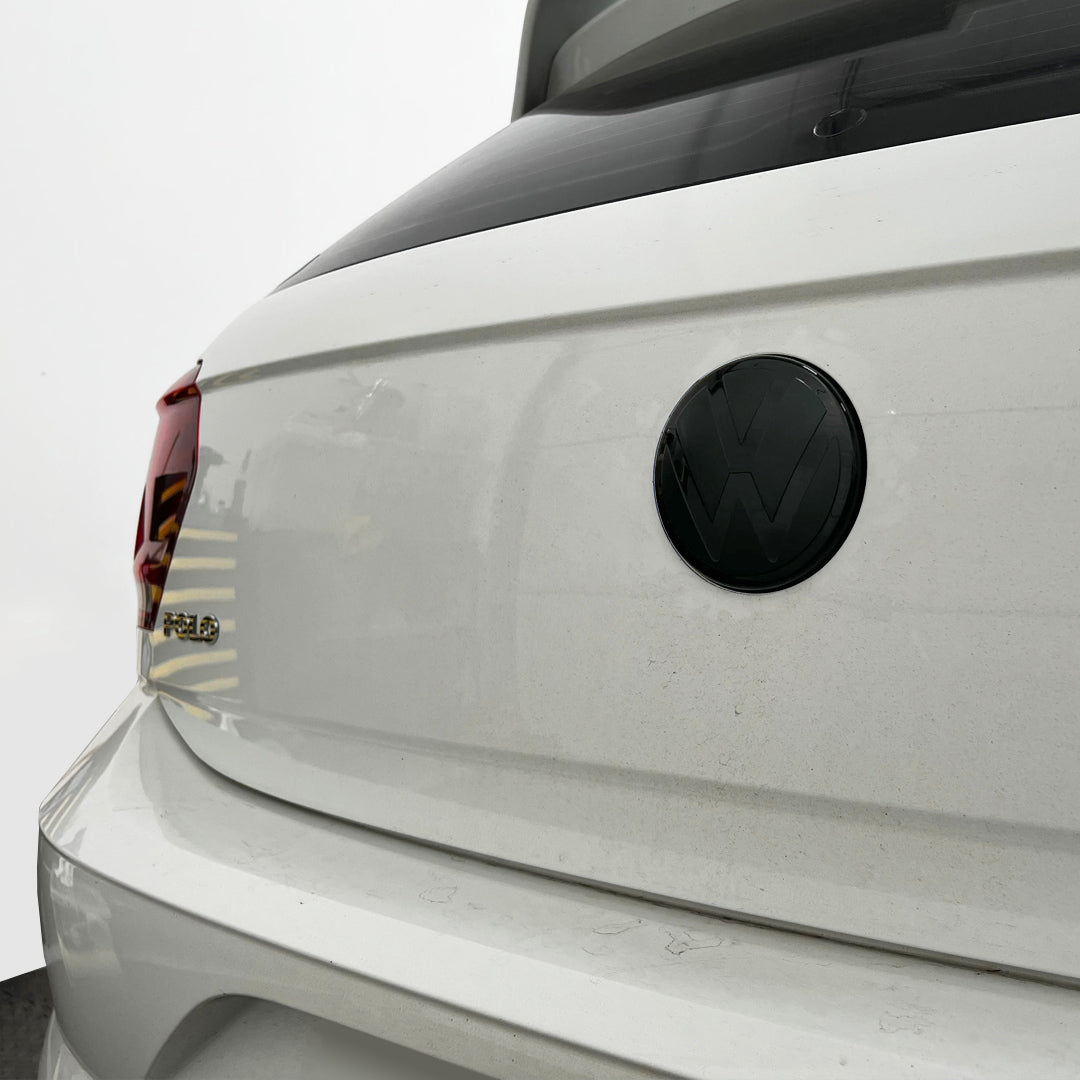 Black VW Emblem Cover Front/Rear for Polo 6C AW MK6 MK6.5 2015+